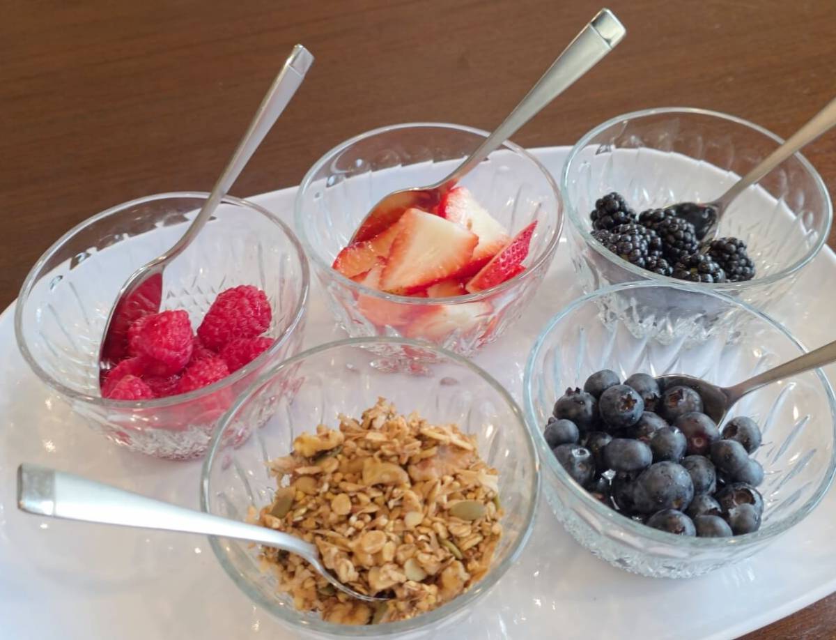 Healthy Snacks - Raspberries, Strawberries, Blackberries, Blueberries & Granola